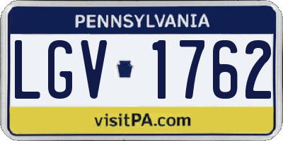 PA license plate LGV1762