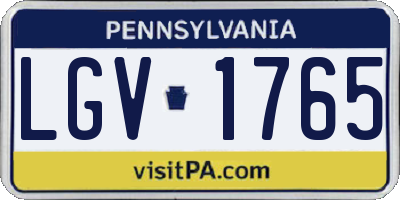 PA license plate LGV1765