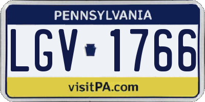 PA license plate LGV1766
