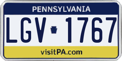 PA license plate LGV1767
