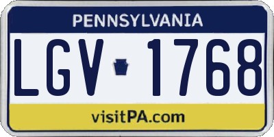 PA license plate LGV1768
