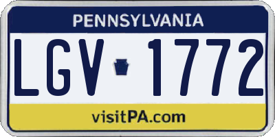 PA license plate LGV1772