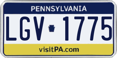 PA license plate LGV1775