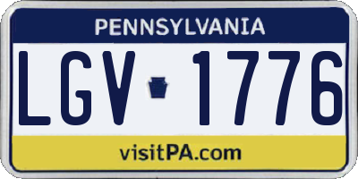 PA license plate LGV1776