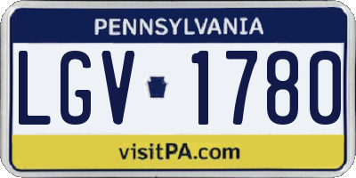 PA license plate LGV1780