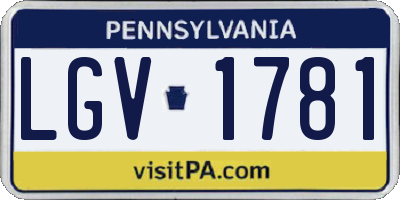 PA license plate LGV1781