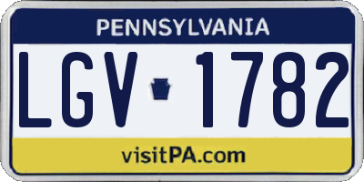 PA license plate LGV1782