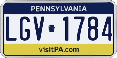 PA license plate LGV1784