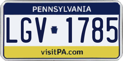 PA license plate LGV1785