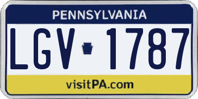 PA license plate LGV1787