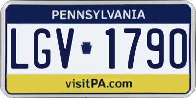 PA license plate LGV1790