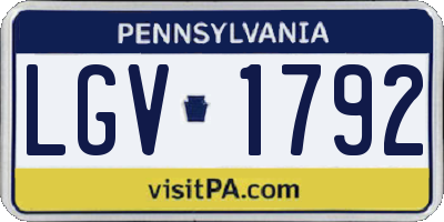 PA license plate LGV1792
