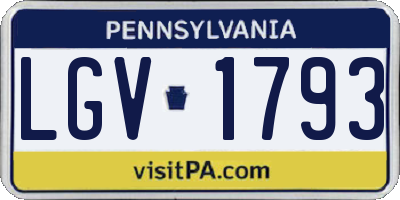 PA license plate LGV1793