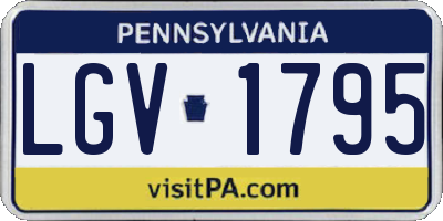 PA license plate LGV1795