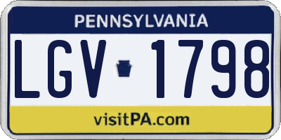 PA license plate LGV1798