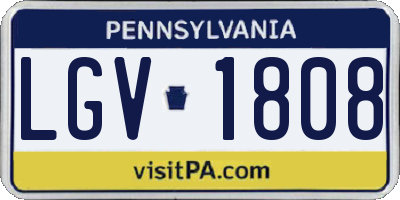PA license plate LGV1808