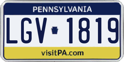 PA license plate LGV1819