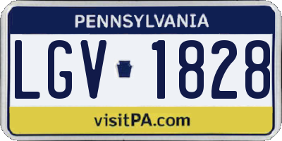 PA license plate LGV1828