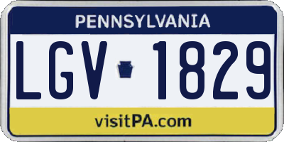 PA license plate LGV1829