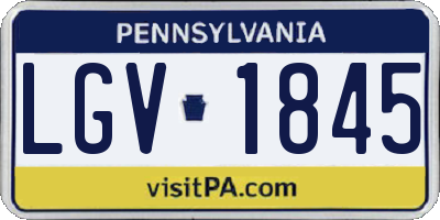 PA license plate LGV1845