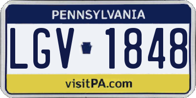 PA license plate LGV1848