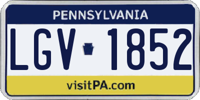 PA license plate LGV1852
