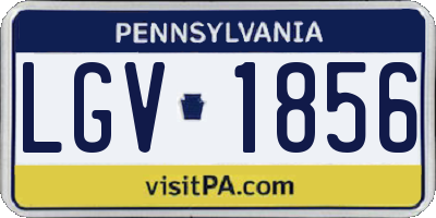 PA license plate LGV1856