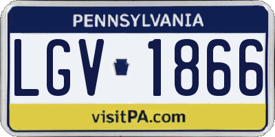 PA license plate LGV1866