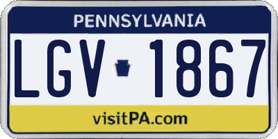 PA license plate LGV1867