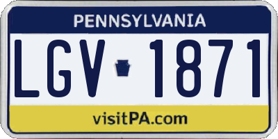 PA license plate LGV1871