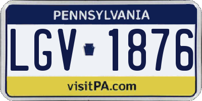 PA license plate LGV1876