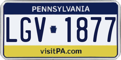 PA license plate LGV1877