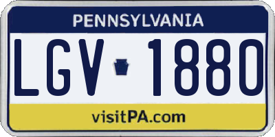 PA license plate LGV1880