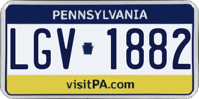 PA license plate LGV1882