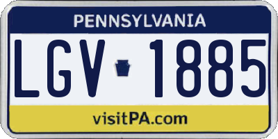 PA license plate LGV1885