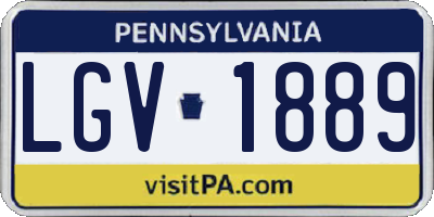 PA license plate LGV1889