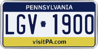 PA license plate LGV1900