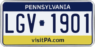 PA license plate LGV1901