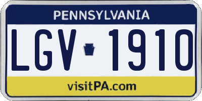 PA license plate LGV1910