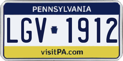 PA license plate LGV1912
