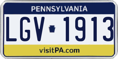 PA license plate LGV1913