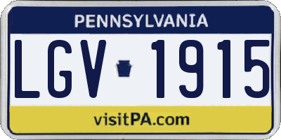 PA license plate LGV1915