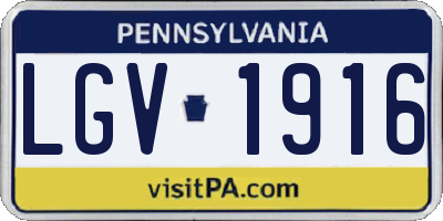 PA license plate LGV1916