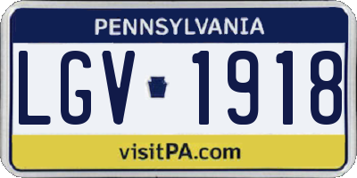 PA license plate LGV1918