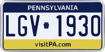 PA license plate LGV1930
