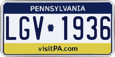 PA license plate LGV1936