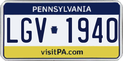 PA license plate LGV1940