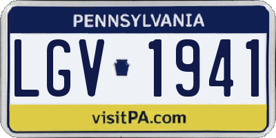 PA license plate LGV1941