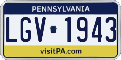 PA license plate LGV1943