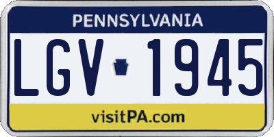 PA license plate LGV1945